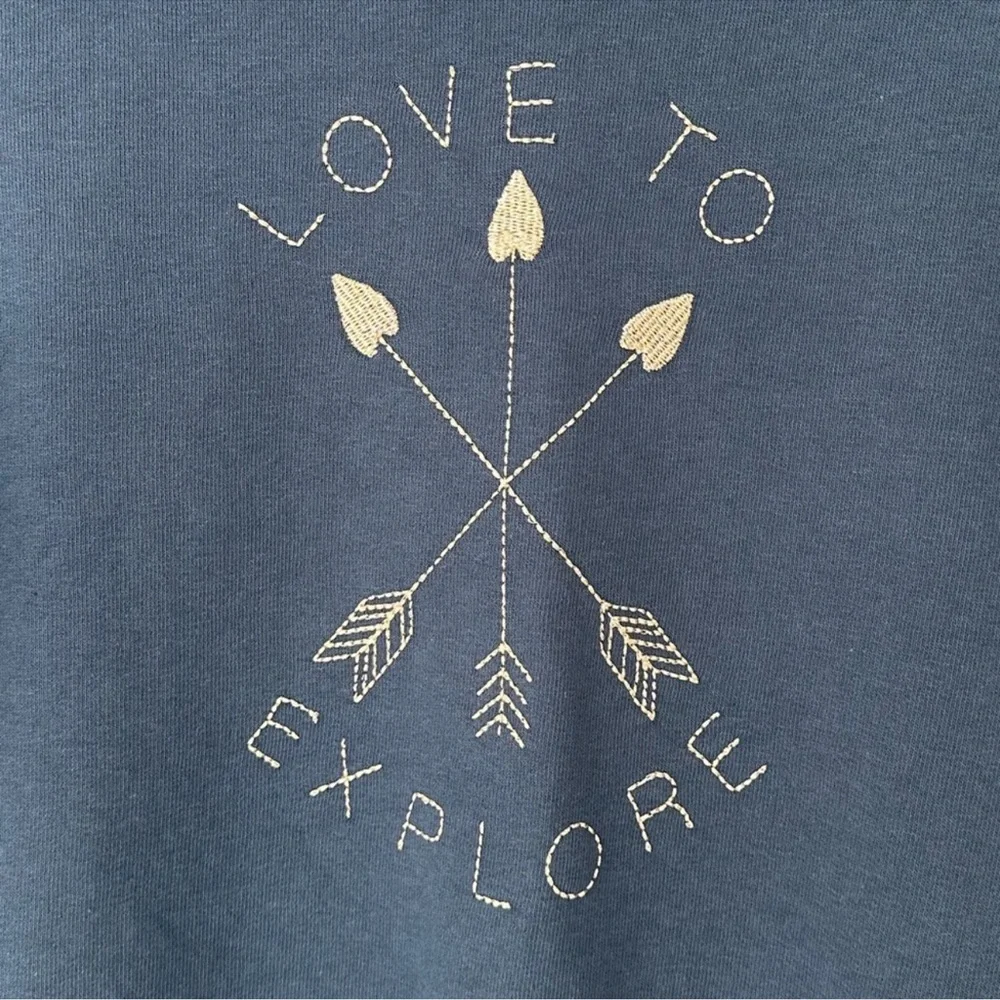 Gymboree Pullover Love To Explore Blue Gold Embroidery NWT Girls Size XL (14)